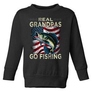 Cute Real Grandpas Go Fishing Largemouth Bass Toddler Sweatshirt