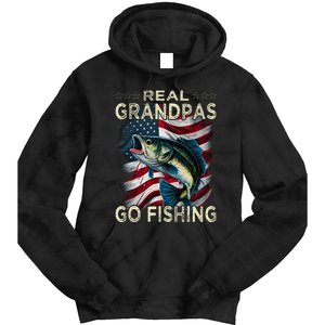 Cute Real Grandpas Go Fishing Largemouth Bass Tie Dye Hoodie