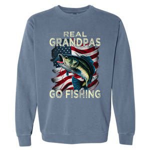 Cute Real Grandpas Go Fishing Largemouth Bass Garment-Dyed Sweatshirt