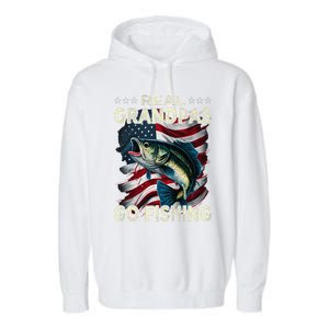 Cute Real Grandpas Go Fishing Largemouth Bass Garment-Dyed Fleece Hoodie