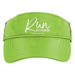 Christian Runner Gift Running Gear Run With Purpose Quote Adult Drive Performance Visor