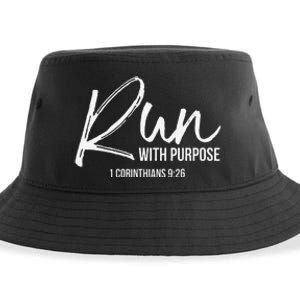 Christian Runner Gift Running Gear Run With Purpose Quote Sustainable Bucket Hat