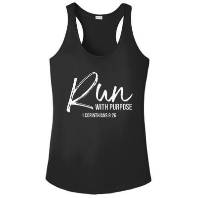 Christian Runner Gift Running Gear Run With Purpose Quote Ladies PosiCharge Competitor Racerback Tank