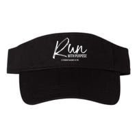 Christian Runner Gift Running Gear Run With Purpose Quote Valucap Bio-Washed Visor