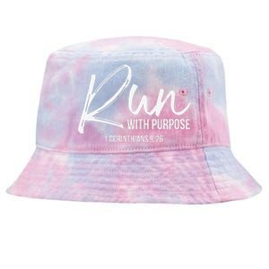 Christian Runner Gift Running Gear Run With Purpose Quote Tie-Dyed Bucket Hat