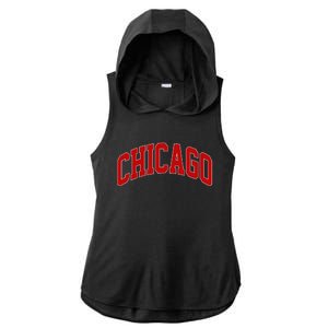 Chicago Retro Gift Ladies PosiCharge Tri-Blend Wicking Draft Hoodie Tank