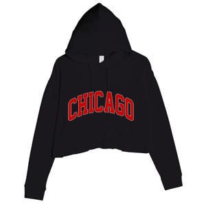 Chicago Retro Gift Crop Fleece Hoodie