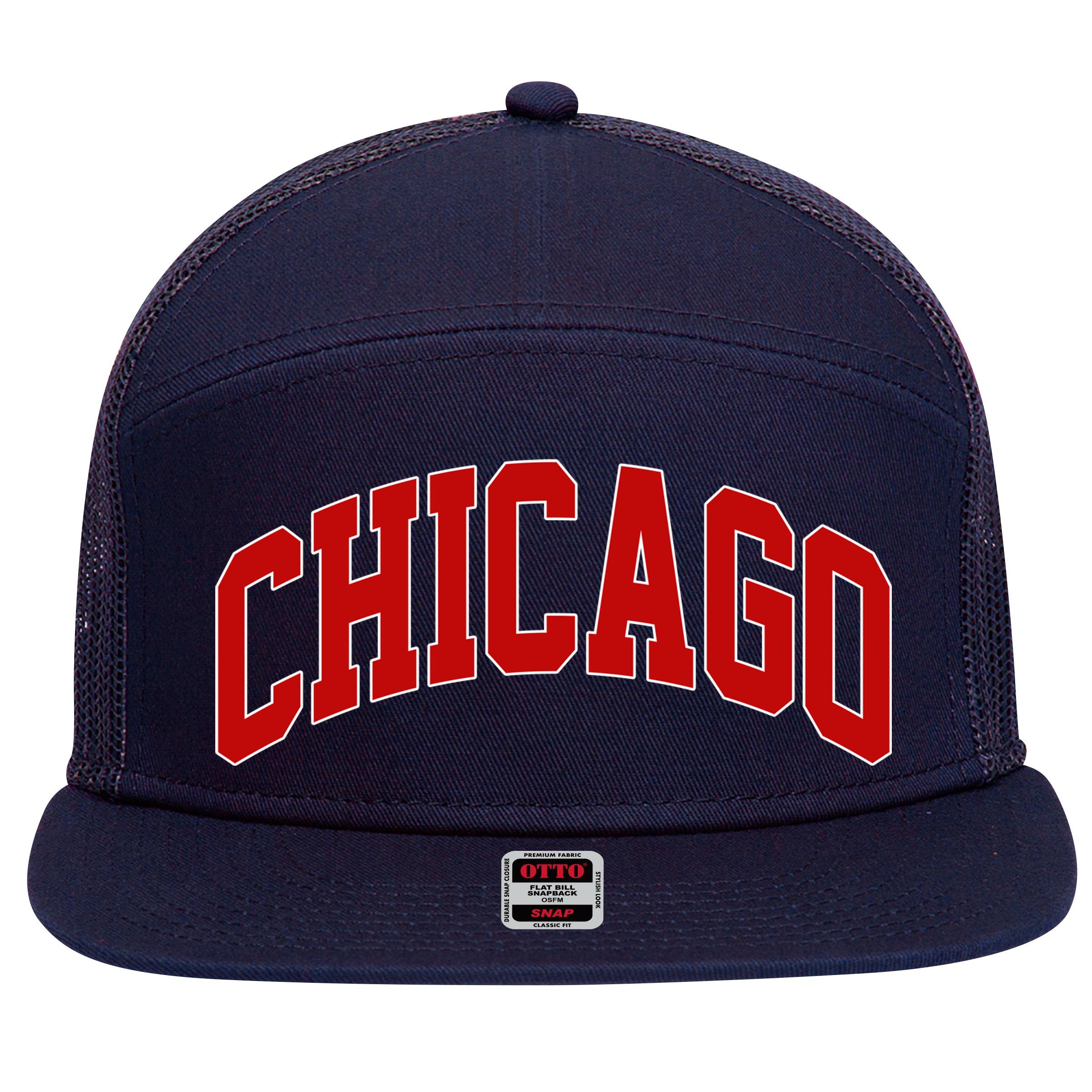 Chicago Retro Gift 7 Panel Mesh Trucker Snapback Hat