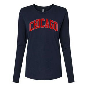 Chicago Retro Gift Womens Cotton Relaxed Long Sleeve T-Shirt