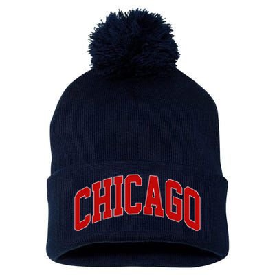 Chicago Retro Gift Pom Pom 12in Knit Beanie