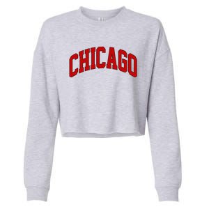 Chicago Retro Gift Cropped Pullover Crew