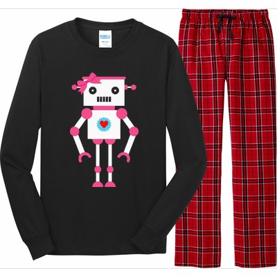 Cute Robot Girl Robots Long Sleeve Pajama Set