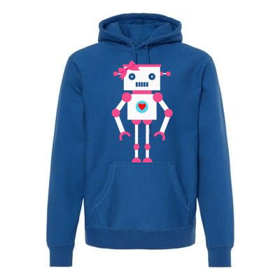 Cute Robot Girl Robots Premium Hoodie