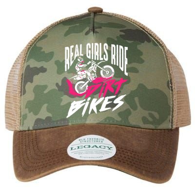 Cute Real Girl Ride Dirt Bikes | Funny Motorbike Racer Gift Legacy Tie Dye Trucker Hat