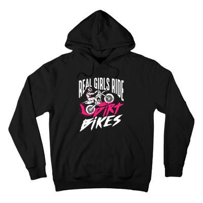 Cute Real Girl Ride Dirt Bikes | Funny Motorbike Racer Gift Tall Hoodie