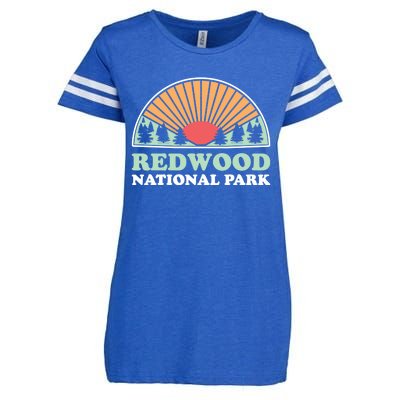 California Retro Great Gift Vintage Redwood National Park Gift Enza Ladies Jersey Football T-Shirt