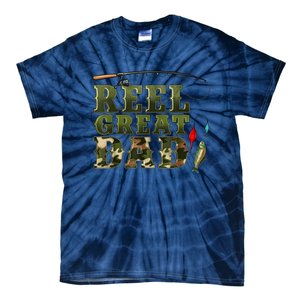 Camouflage Reel Great Dad Fishing Happy Fathers Day Tie-Dye T-Shirt