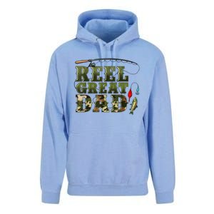 Camouflage Reel Great Dad Fishing Happy Fathers Day Unisex Surf Hoodie