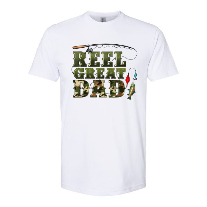 Camouflage Reel Great Dad Fishing Happy Fathers Day Softstyle CVC T-Shirt