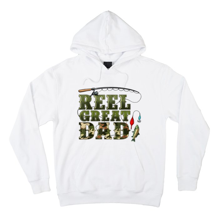 Camouflage Reel Great Dad Fishing Happy Fathers Day Hoodie