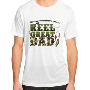 Camouflage Reel Great Dad Fishing Happy Fathers Day Adult ChromaSoft Performance T-Shirt