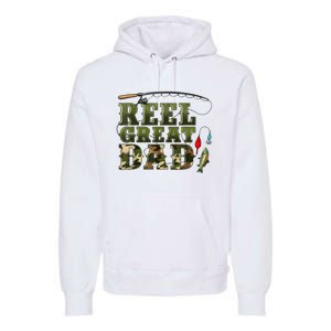 Camouflage Reel Great Dad Fishing Happy Fathers Day Premium Hoodie