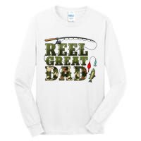 Camouflage Reel Great Dad Fishing Happy Fathers Day Tall Long Sleeve T-Shirt