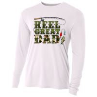 Camouflage Reel Great Dad Fishing Happy Fathers Day Cooling Performance Long Sleeve Crew