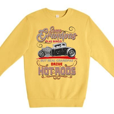 Cool Real Grandpas Drive Hot Rods Premium Crewneck Sweatshirt