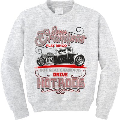 Cool Real Grandpas Drive Hot Rods Kids Sweatshirt