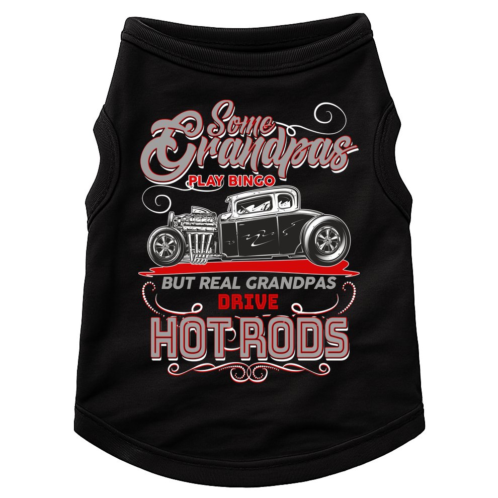 Cool Real Grandpas Drive Hot Rods Doggie Tank