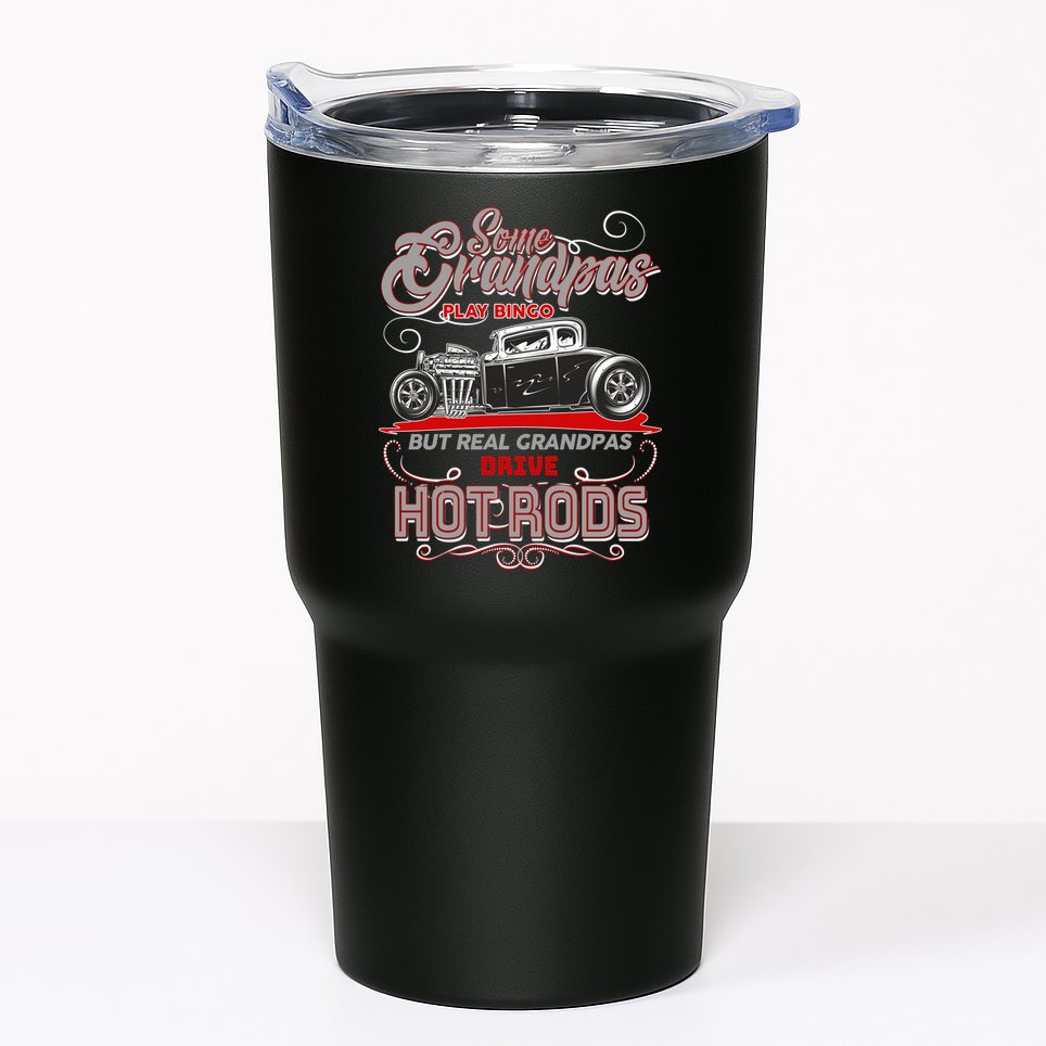 Cool Real Grandpas Drive Hot Rods Tumbler