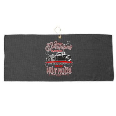 Cool Real Grandpas Drive Hot Rods Large Microfiber Waffle Golf Towel