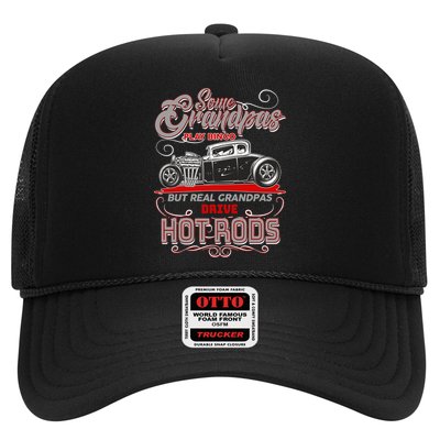 Cool Real Grandpas Drive Hot Rods Trucker Hat