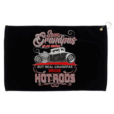 Cool Real Grandpas Drive Hot Rods Grommeted Golf Towel