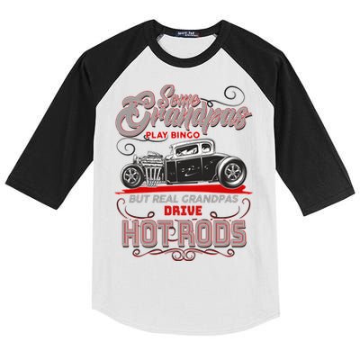 Cool Real Grandpas Drive Hot Rods Kids Colorblock Raglan Jersey