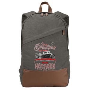 Cool Real Grandpas Drive Hot Rods Cotton Canvas Backpack