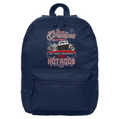 Cool Real Grandpas Drive Hot Rods 16 in Basic Backpack