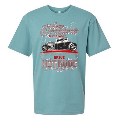 Cool Real Grandpas Drive Hot Rods Sueded Cloud Jersey T-Shirt