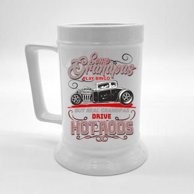 Cool Real Grandpas Drive Hot Rods Beer Stein