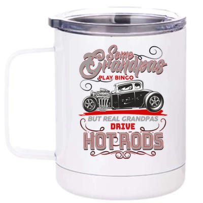 Cool Real Grandpas Drive Hot Rods 12 oz Stainless Steel Tumbler Cup