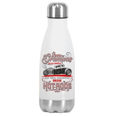 Cool Real Grandpas Drive Hot Rods Stainless Steel Insulated Water Bottle