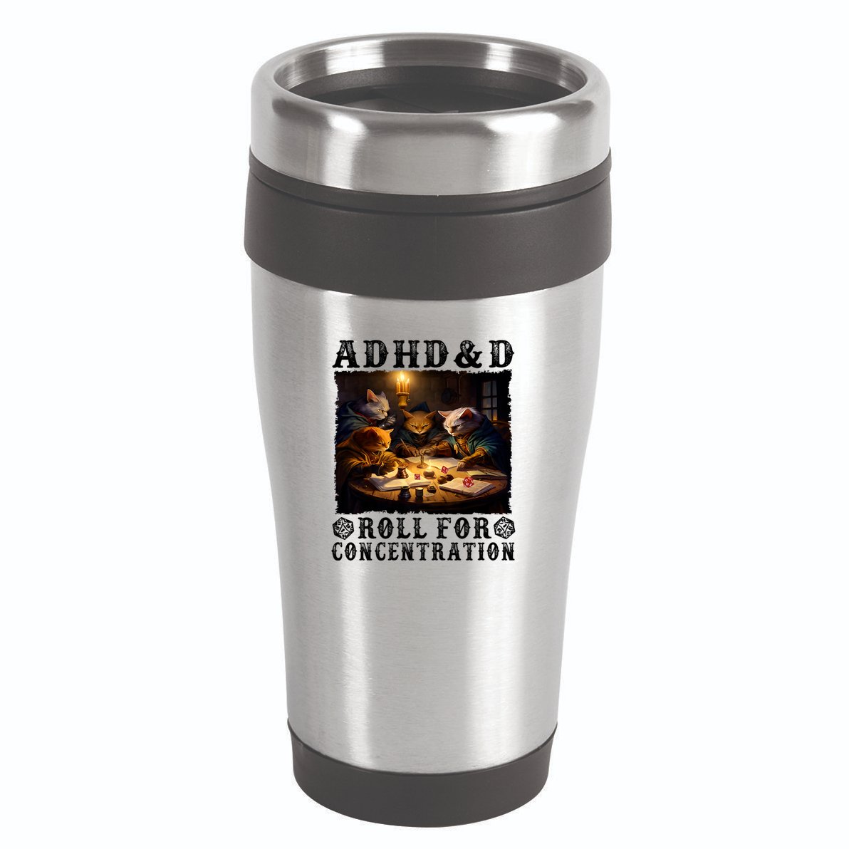 Cats Rpg Gamer Roll For Concentration Funny Quote Apparel 16oz Travel Tumbler
