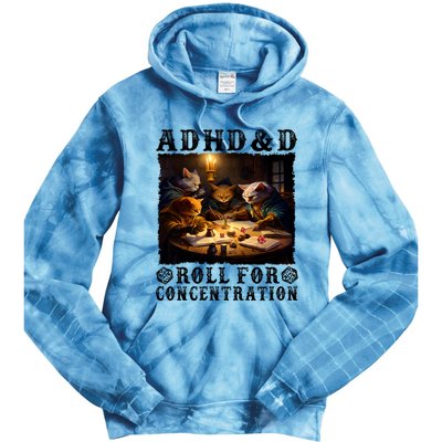 Cats Rpg Gamer Roll For Concentration Funny Quote Apparel Tie Dye Hoodie