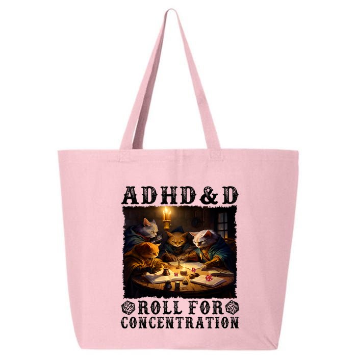 Cats Rpg Gamer Roll For Concentration Funny Quote Apparel 25L Jumbo Tote