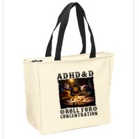 Cats Rpg Gamer Roll For Concentration Funny Quote Apparel Zip Tote Bag