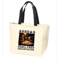 Cats Rpg Gamer Roll For Concentration Funny Quote Apparel Zip Tote Bag