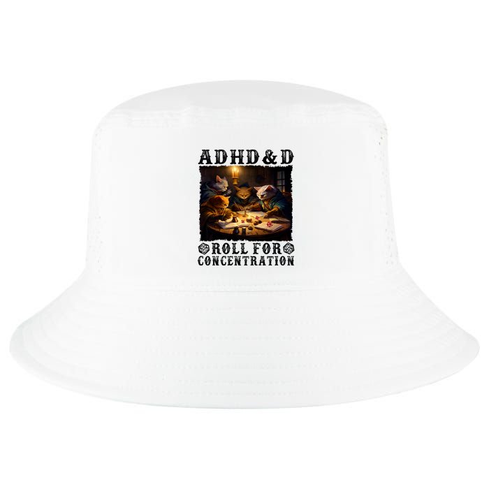 Cats Rpg Gamer Roll For Concentration Funny Quote Apparel Cool Comfort Performance Bucket Hat