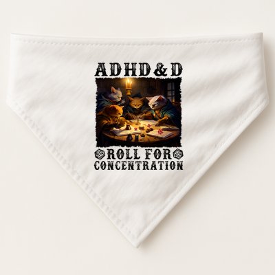 Cats Rpg Gamer Roll For Concentration Funny Quote Apparel USA-Made Doggie Bandana