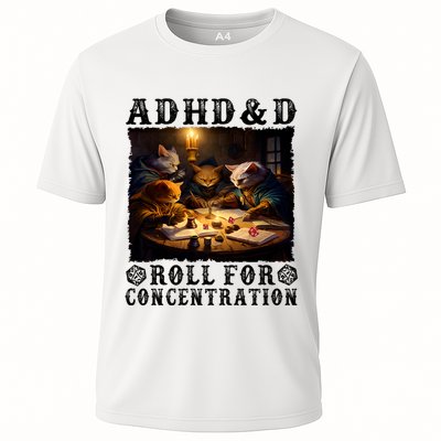 Cats Rpg Gamer Roll For Concentration Funny Quote Apparel Performance Shirt